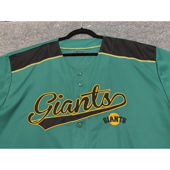 Vintage SF Giants Green Alternate Jersey True Fan Y2K MLB Button-Up Men's 2XL - Picture 5 of 13